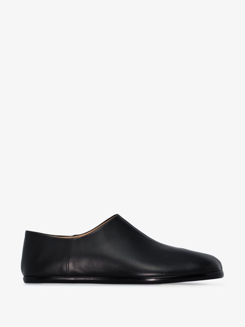 Black Tabi Slip-on Leather Shoes