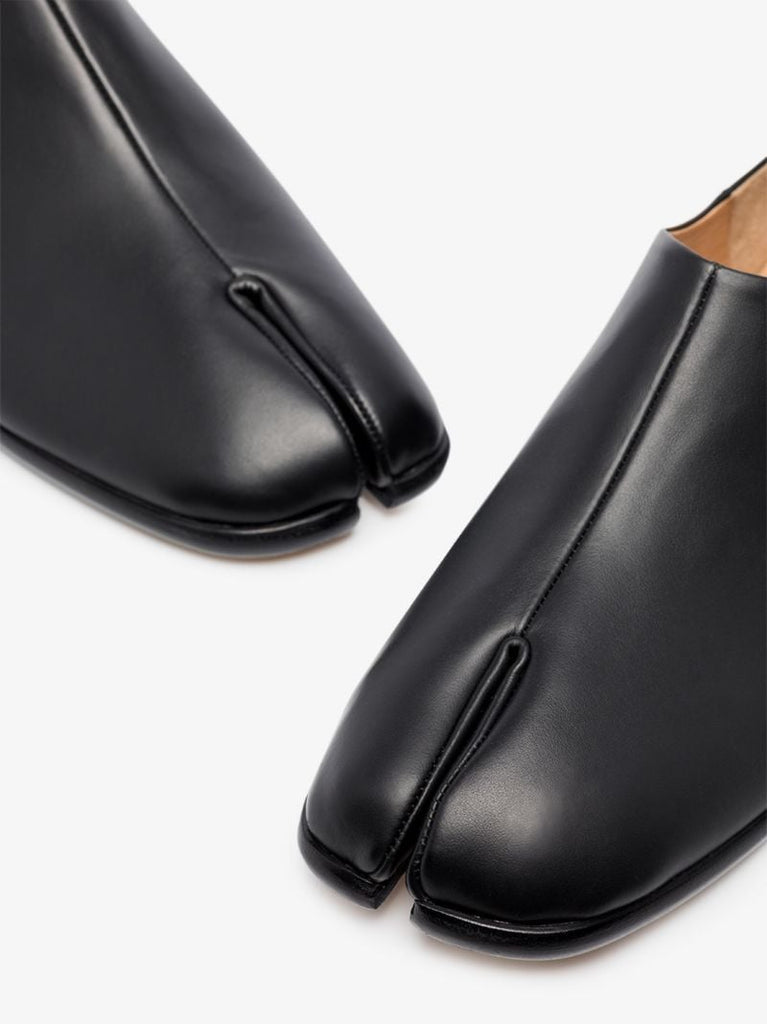 Black Tabi Slip-on Leather Shoes