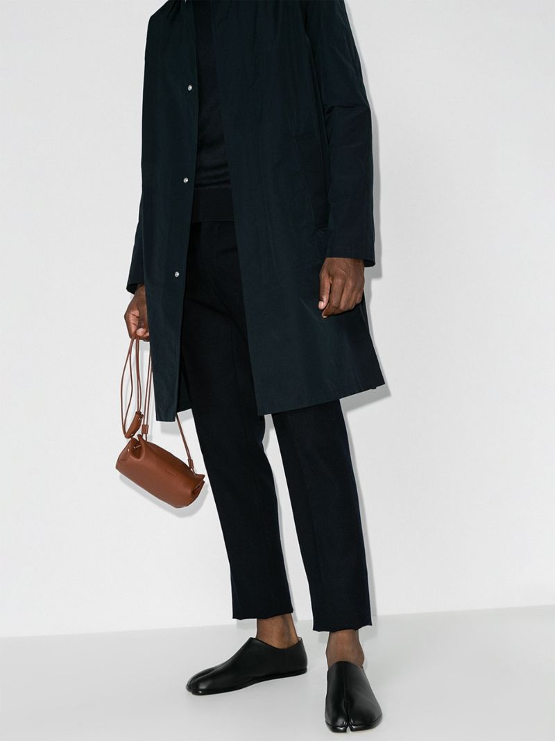 Black Tabi Slip-on Leather Shoes