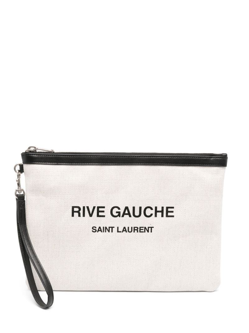 White Rive Gauche Canvas Pouch