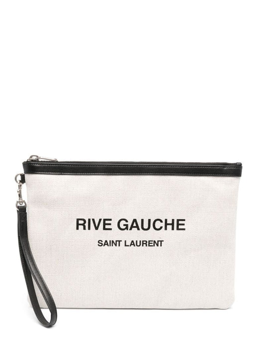 White Rive Gauche Canvas Pouch