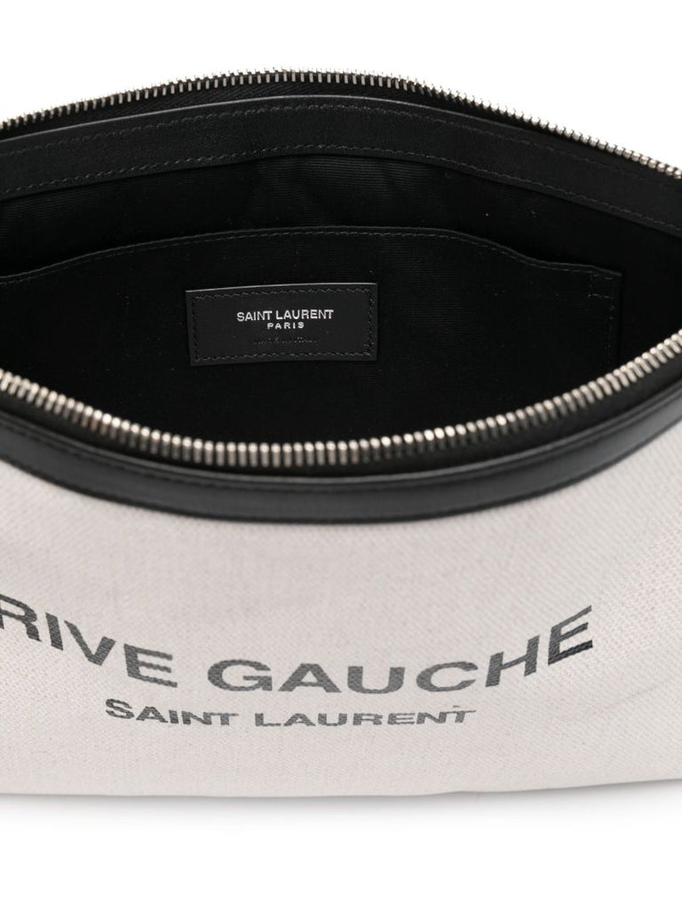 White Rive Gauche Canvas Pouch