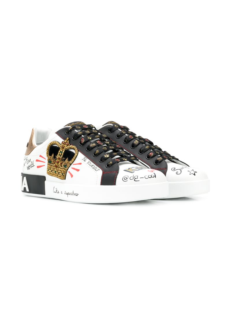 White Portofino Leather Sneakers