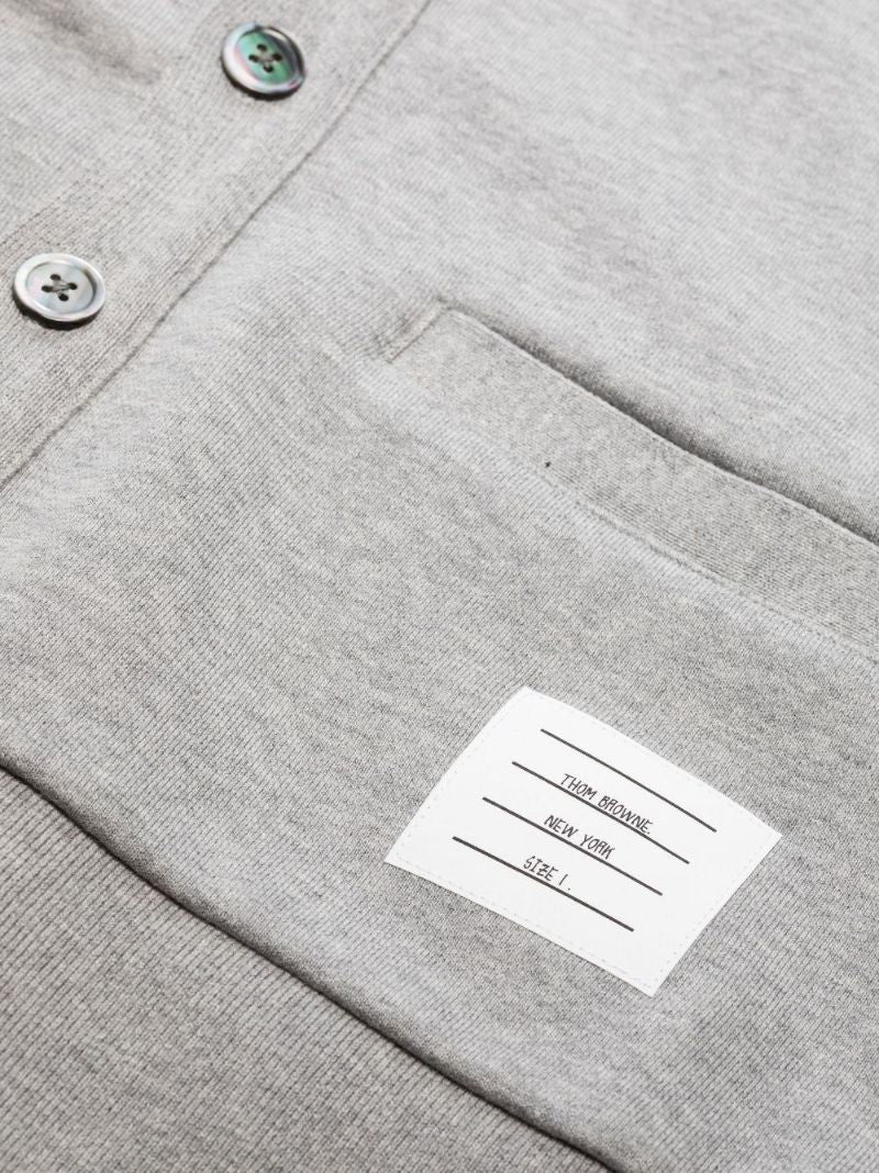 Grey 4-bar Cotton Cardigan