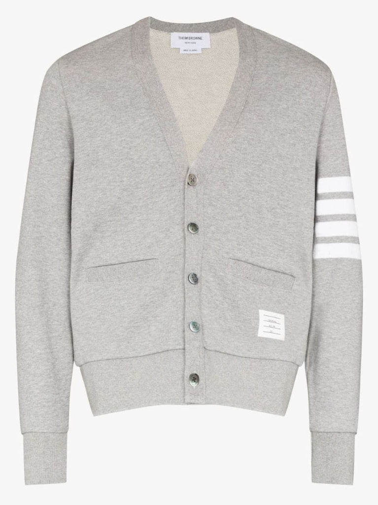 Grey 4-bar Cotton Cardigan