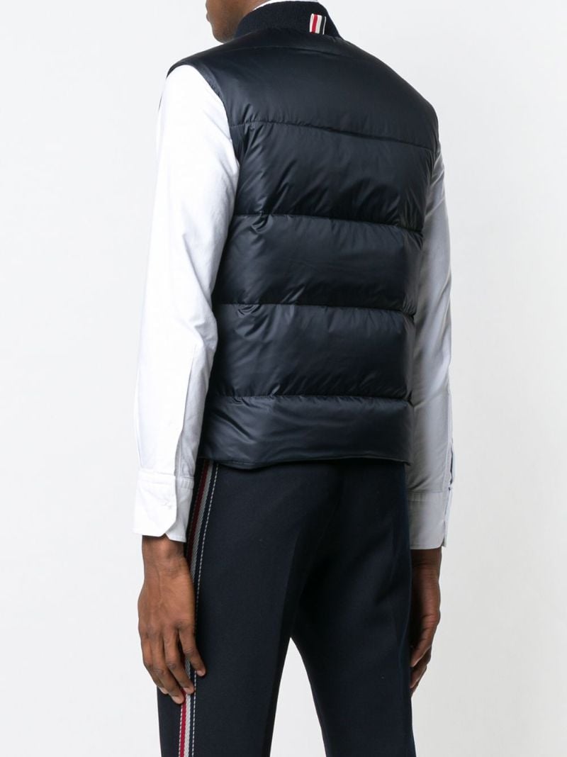 Blue 4-bar Stripe Quilted Vest