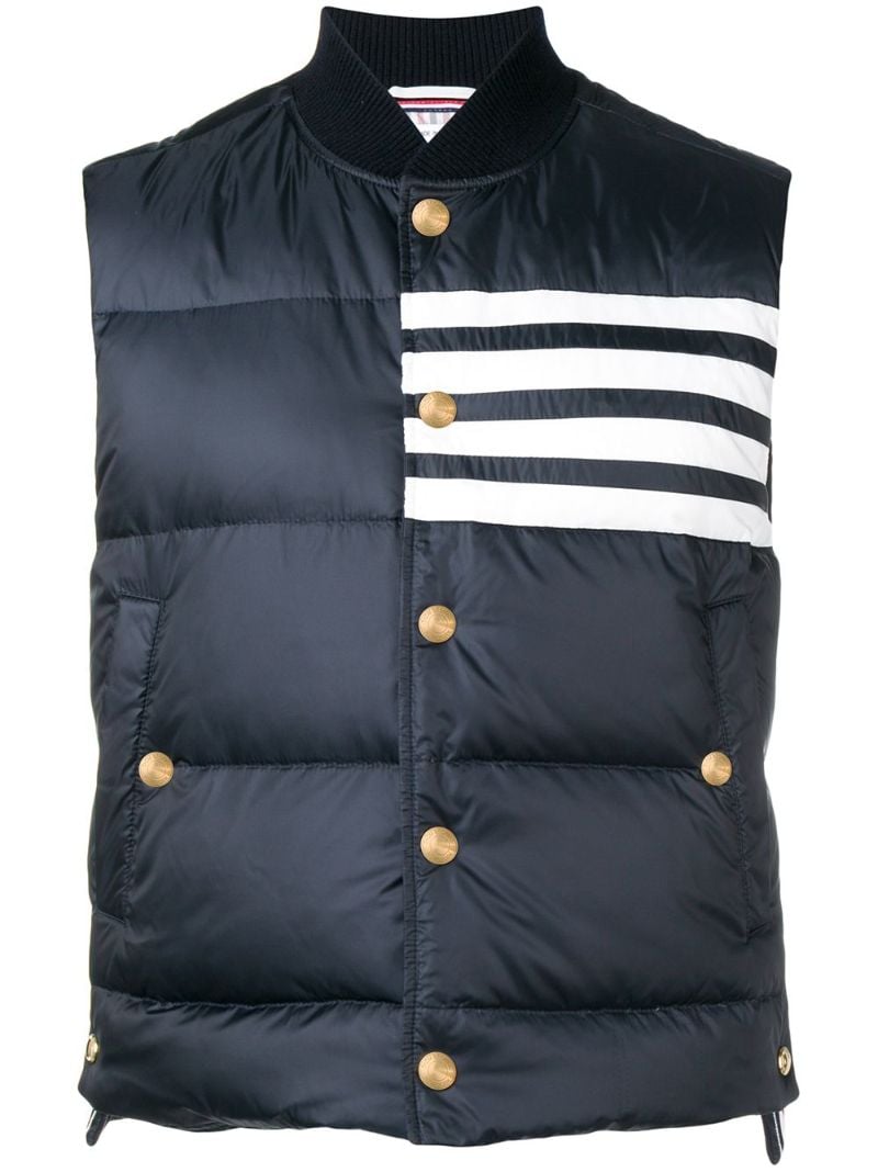 Blue 4-bar Stripe Quilted Vest