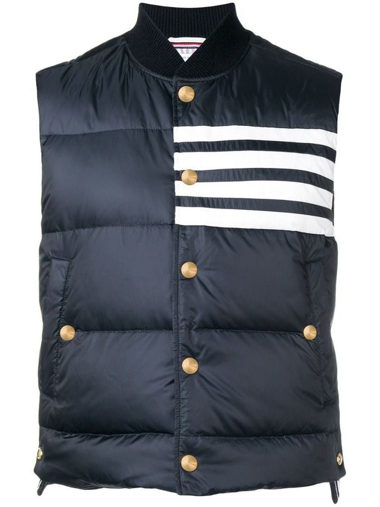Blue 4-bar Stripe Quilted Vest