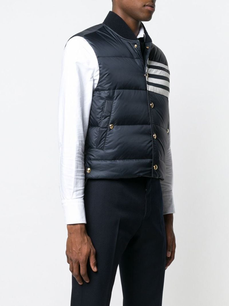Blue 4-bar Stripe Quilted Vest