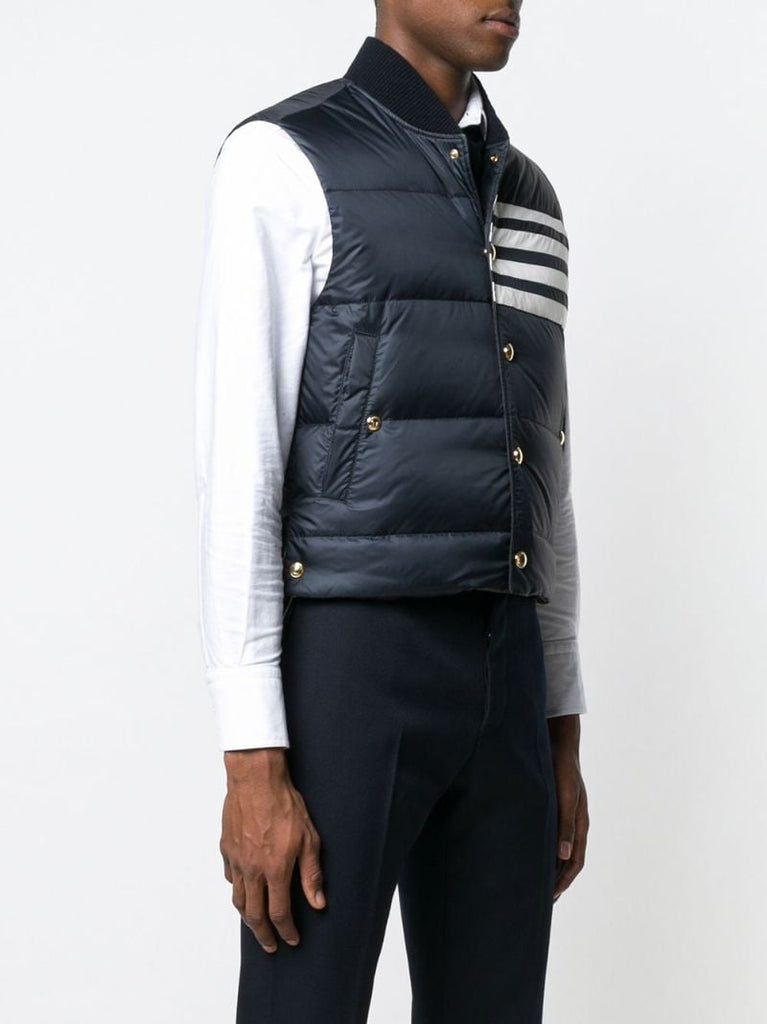 Blue 4-bar Stripe Quilted Vest
