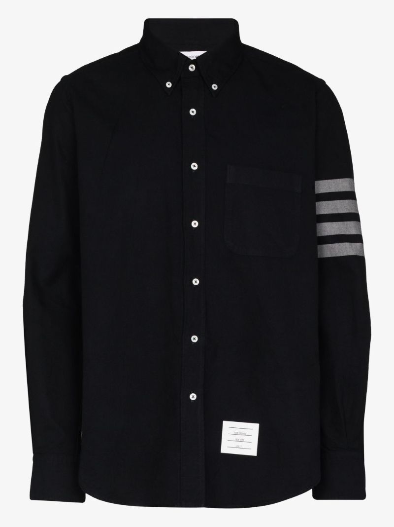 Blue 4-bar Stripe Cotton Shirt