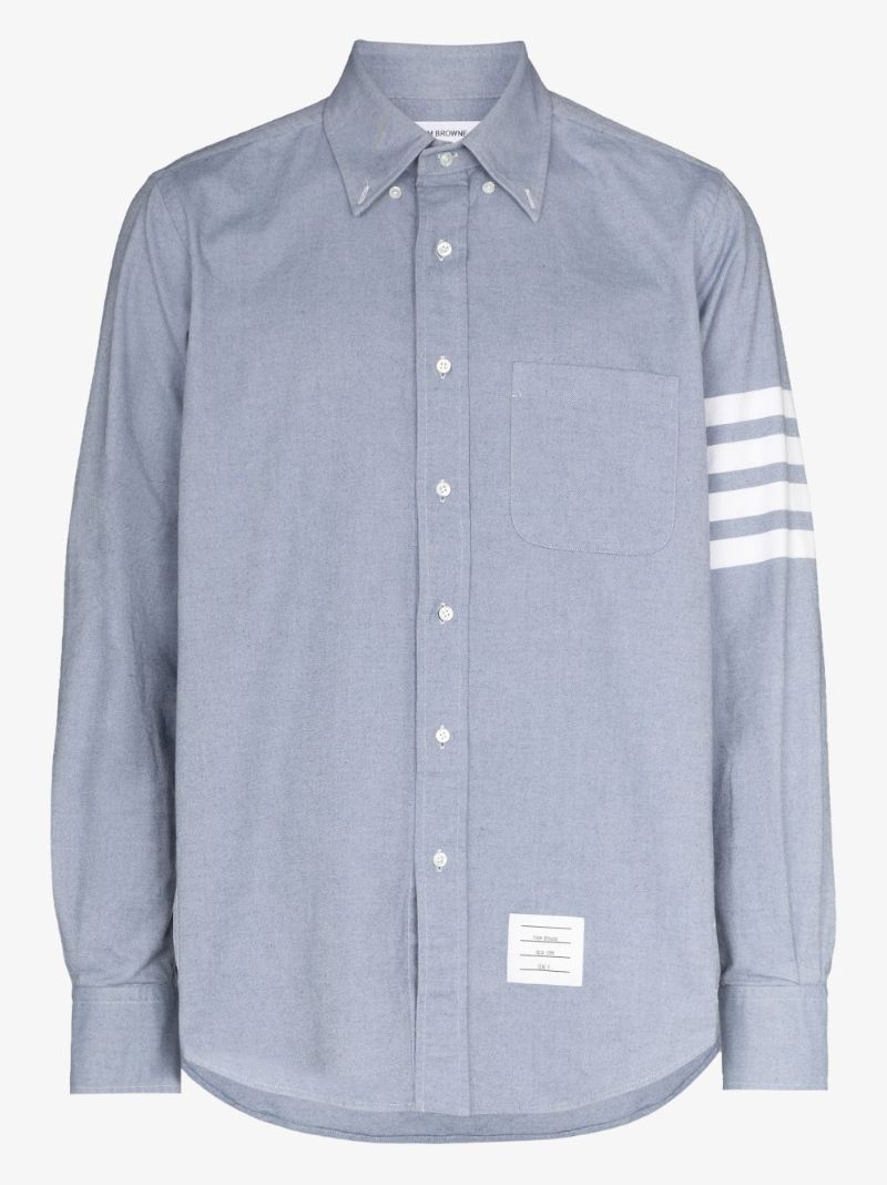 Blue 4-bar Stripe Cotton Shirt