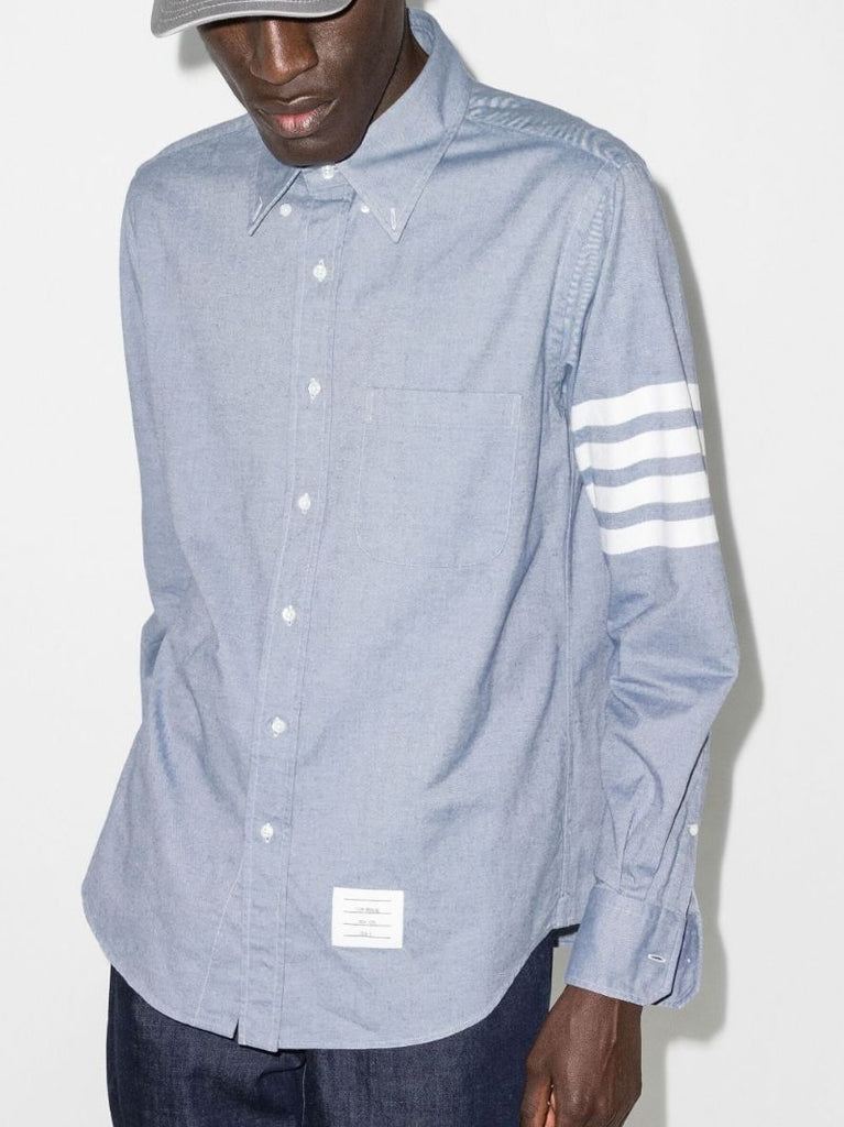 Blue 4-bar Stripe Cotton Shirt