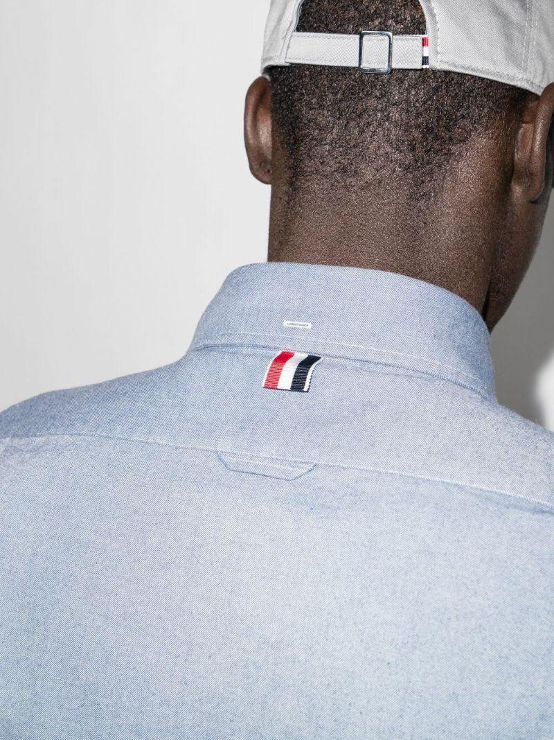 Blue 4-bar Stripe Cotton Shirt