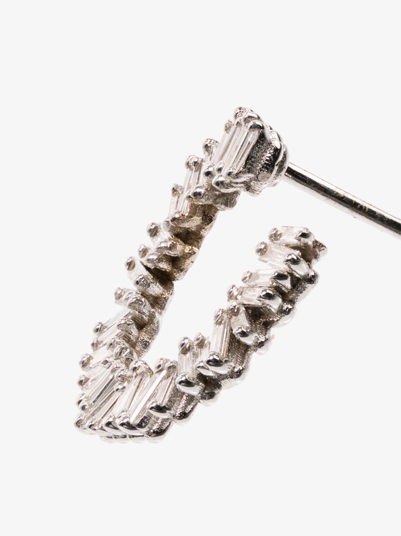 18k White Gold Mini Spiral Diamond Earrings