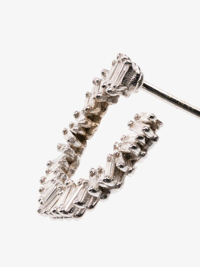 18k White Gold Mini Spiral Diamond Earrings