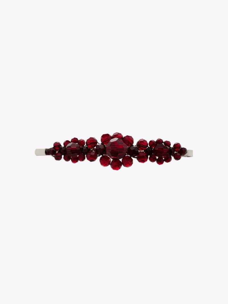 Red Large Floral Bead Hair Clip