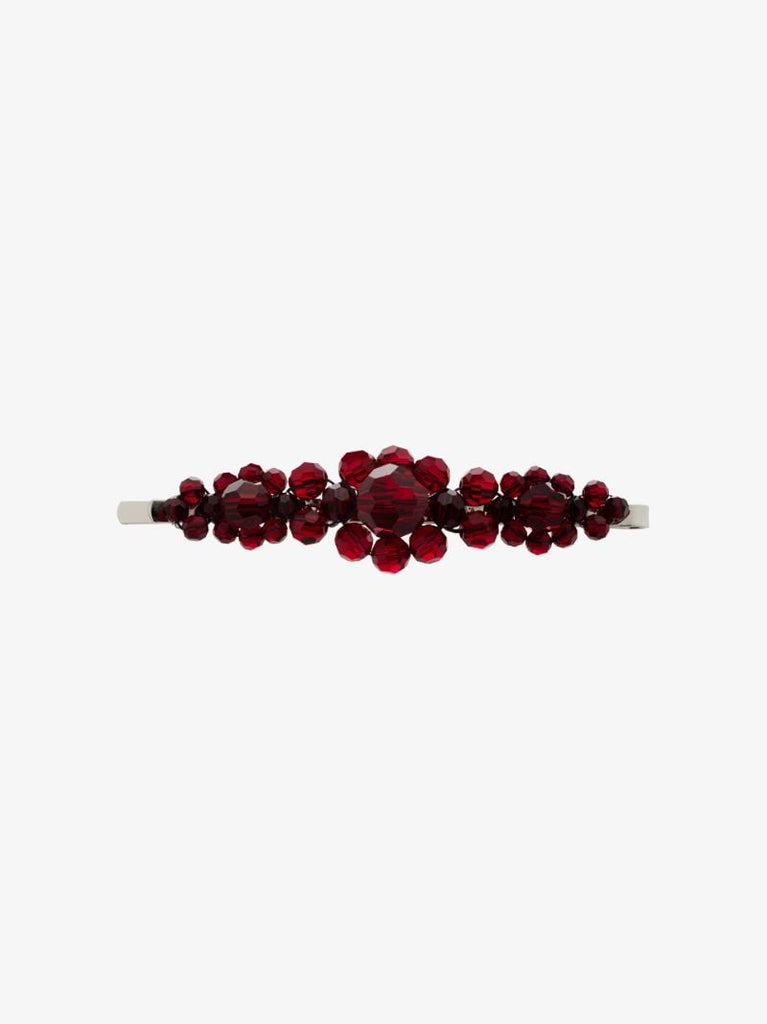 Red Large Floral Bead Hair Clip