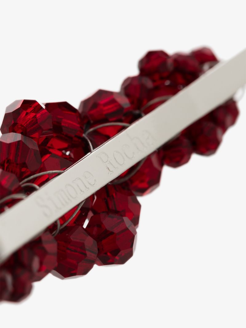 Red Large Floral Bead Hair Clip