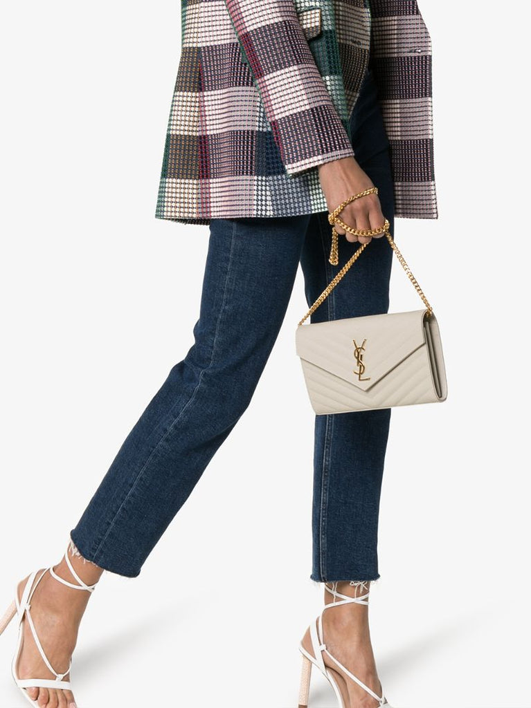 Monogram Chevron-quilted Chain Wallet
