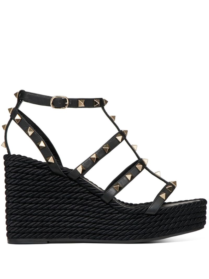 Rockstud 95mm Caged Wedge Espadrilles