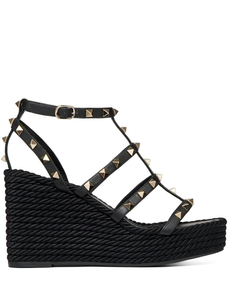 Rockstud 95mm Caged Wedge Espadrilles