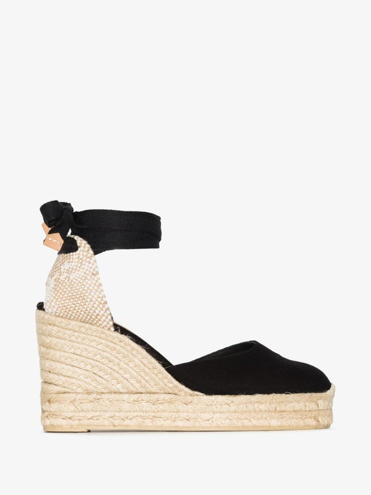 Black Carina 80 Wedge Espadrilles