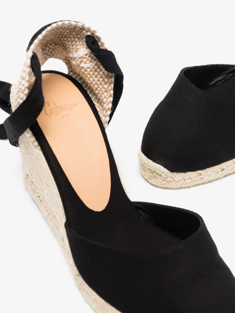 Black Carina 80 Wedge Espadrilles