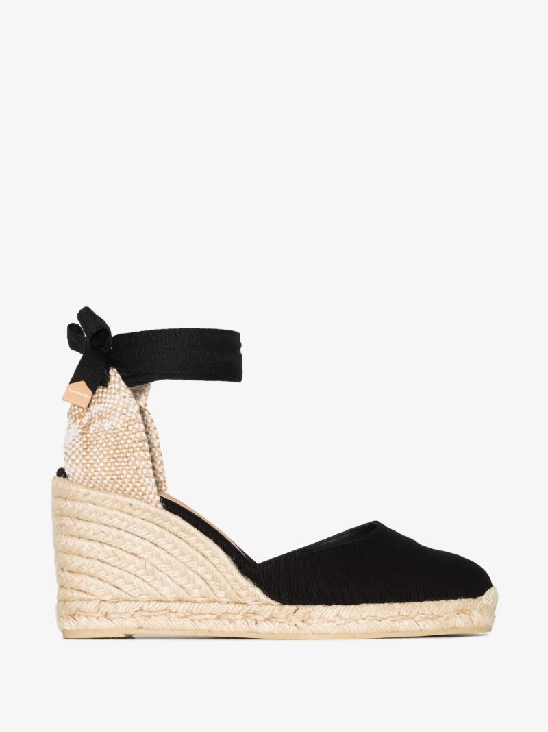 Black Carina 80 Wedge Espadrilles