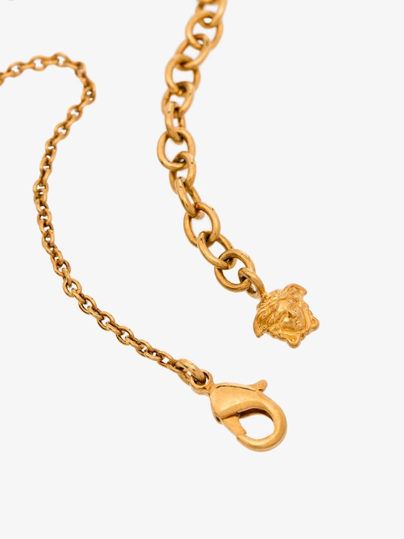Gold Tone Medusa Pendant Necklace