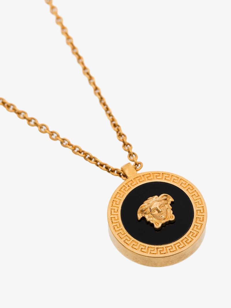 Gold Tone Medusa Pendant Necklace