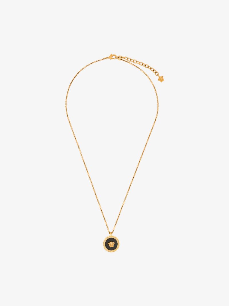 Gold Tone Medusa Pendant Necklace