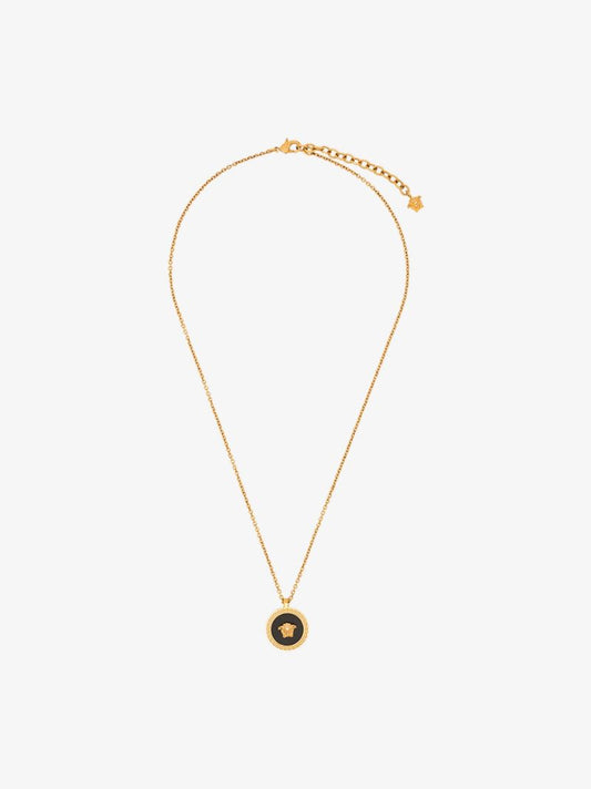 Gold Tone Medusa Pendant Necklace