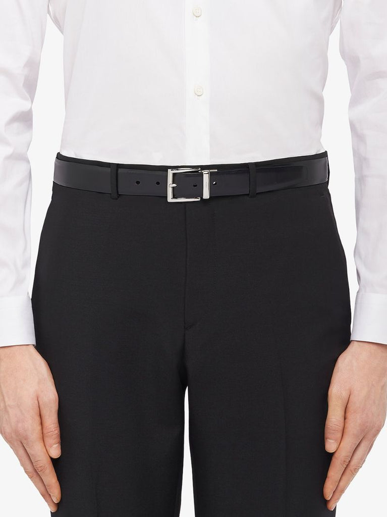 Black and Blue Reversible Saffiano Leather Belt