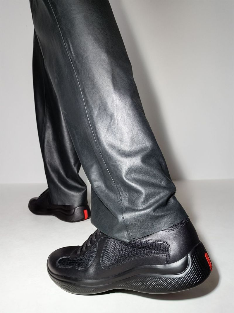 Black America's Cup Leather Sneakers