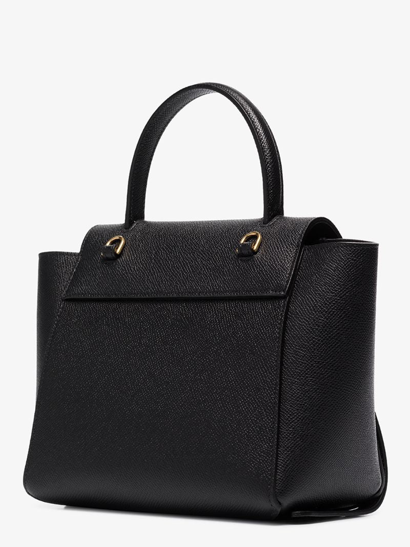 Black Nano Belt Leather Shoulder Bag
