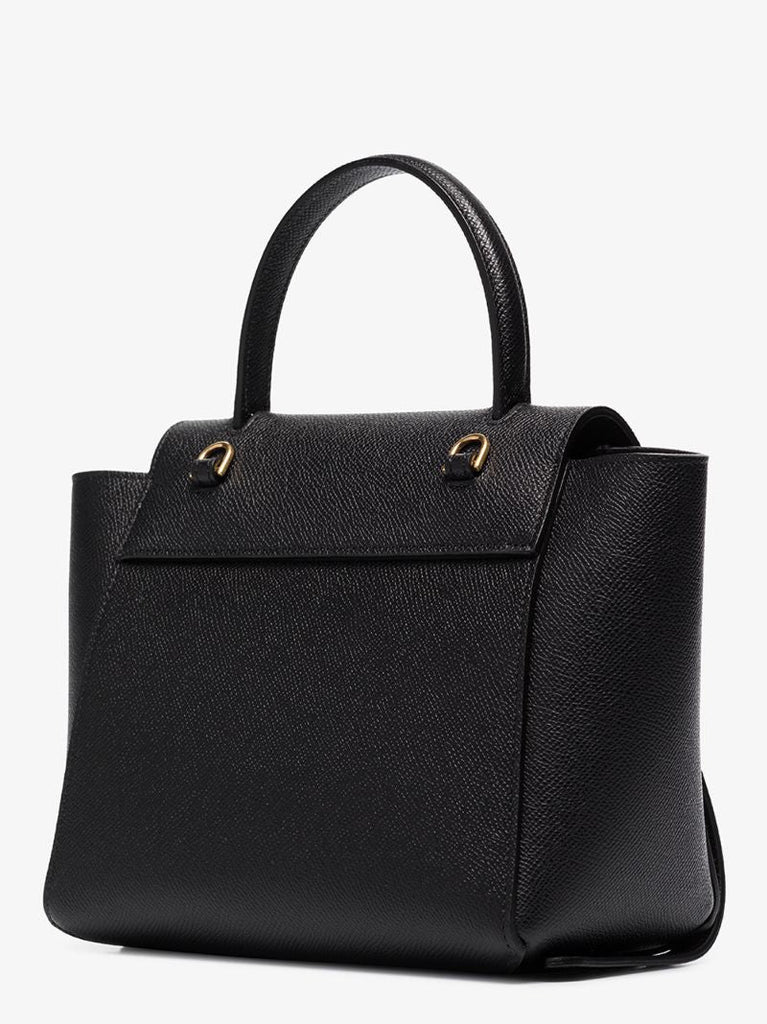 Black Nano Belt Leather Shoulder Bag
