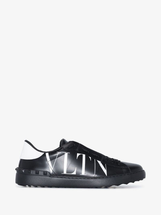 Black Open Vltn Low-top Leather Sneakers