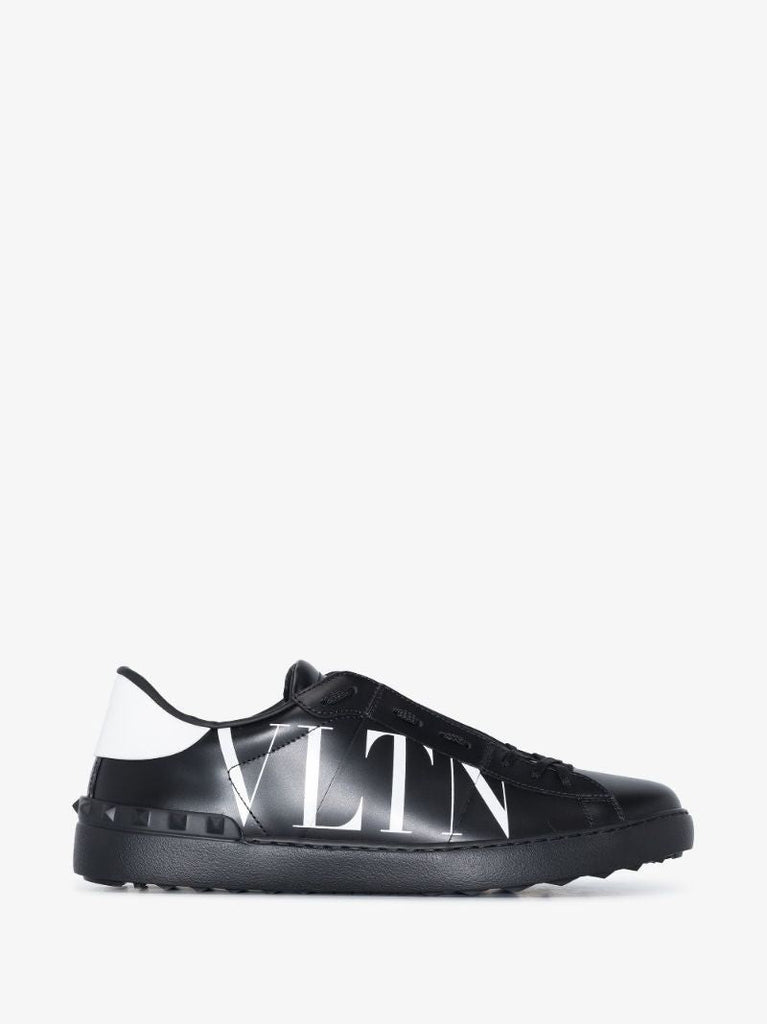 Black Open Vltn Low-top Leather Sneakers