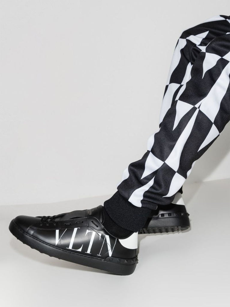 Black Open Vltn Low-top Leather Sneakers