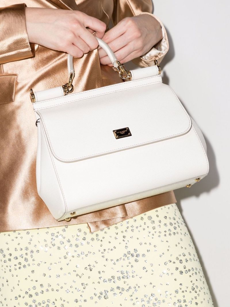 Neutral Sicily Medium Leather Bag