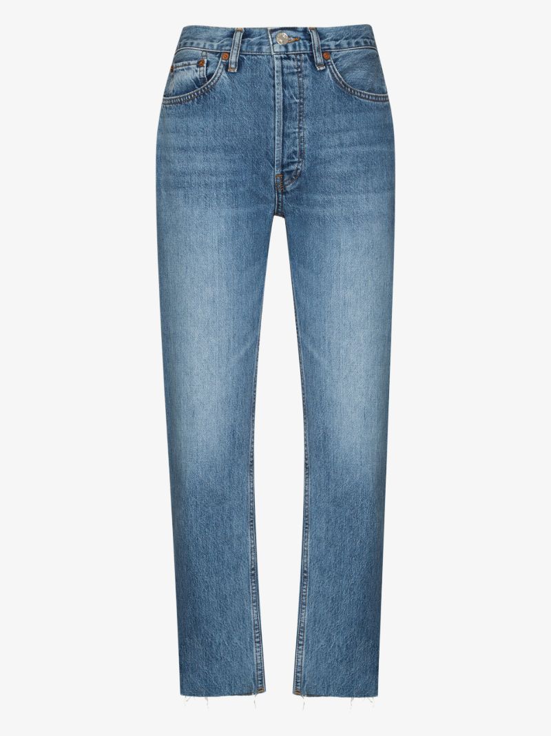 Stove Pipe Cropped Jeans