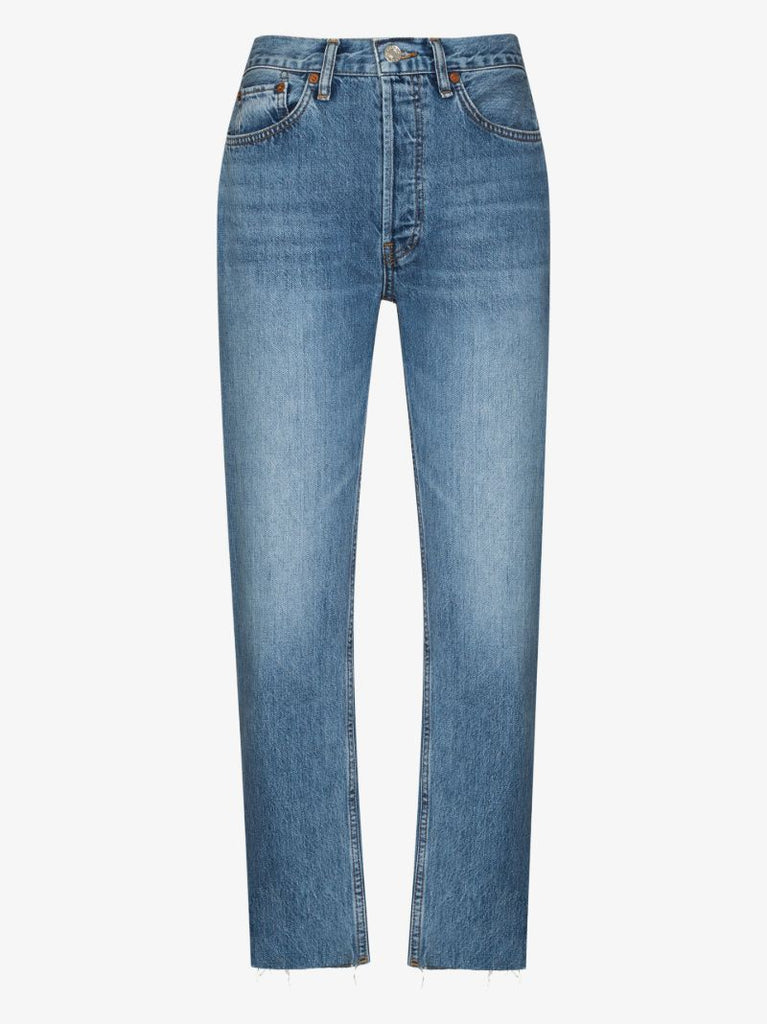 Stove Pipe Cropped Jeans