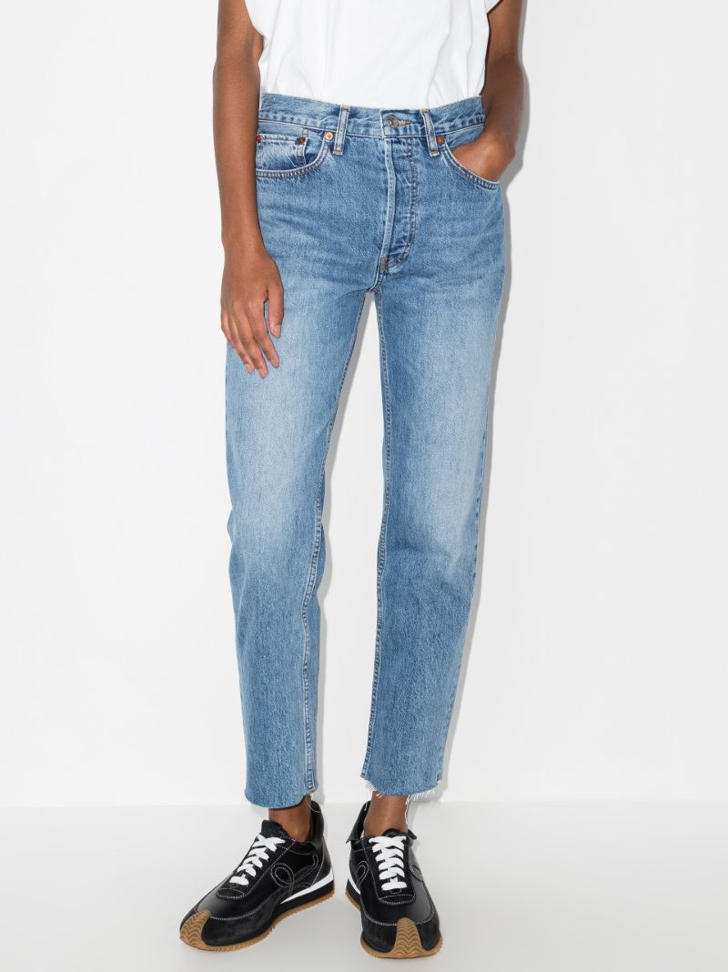 Stove Pipe Cropped Jeans
