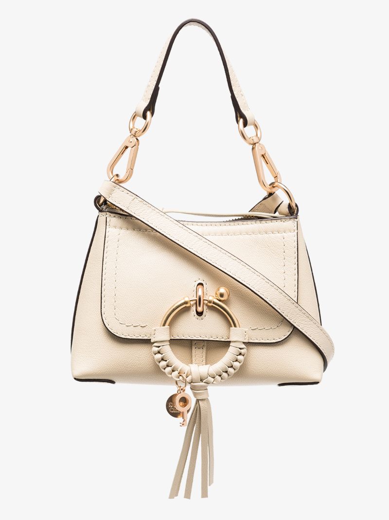 Neutral Mini Joan Leather Cross Body Bag