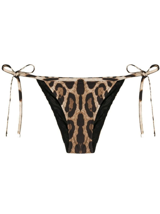 Brown Leopard Print Bikini Bottoms