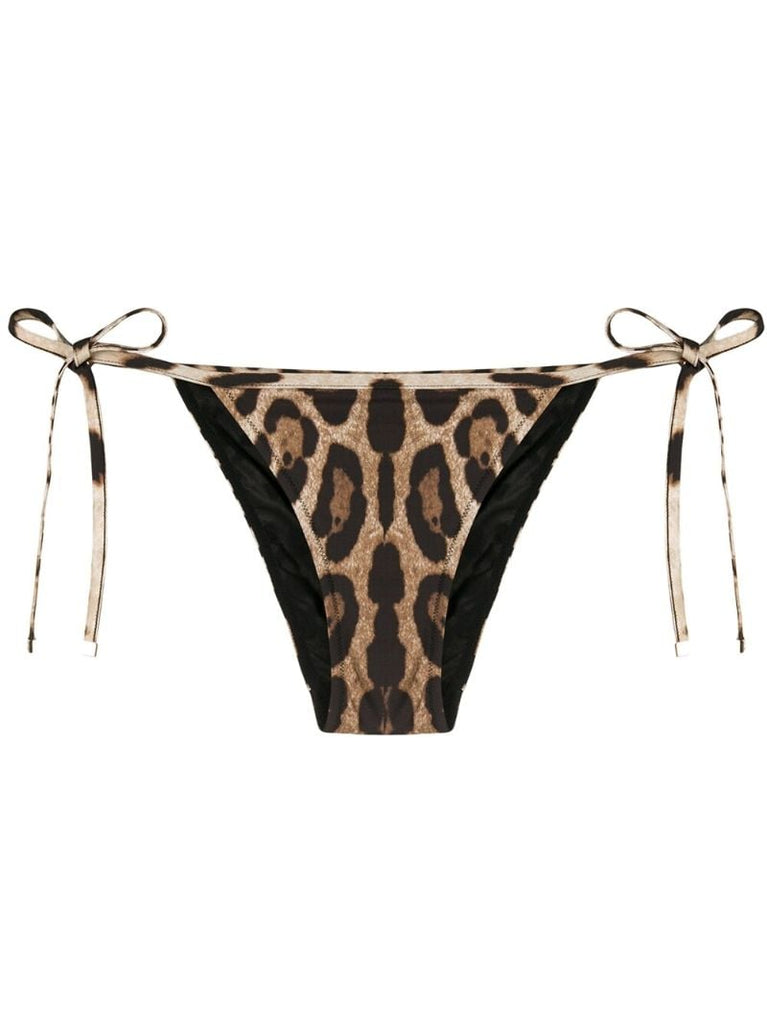 Brown Leopard Print Bikini Bottoms