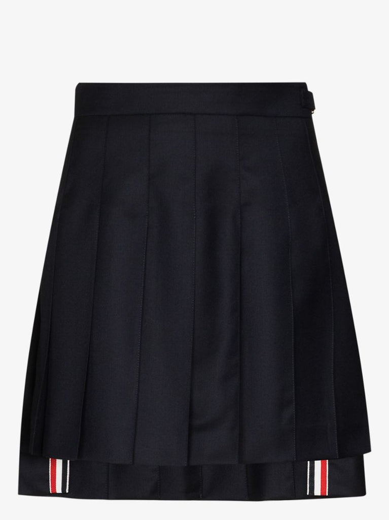 Pleated Wool Mini Skirt