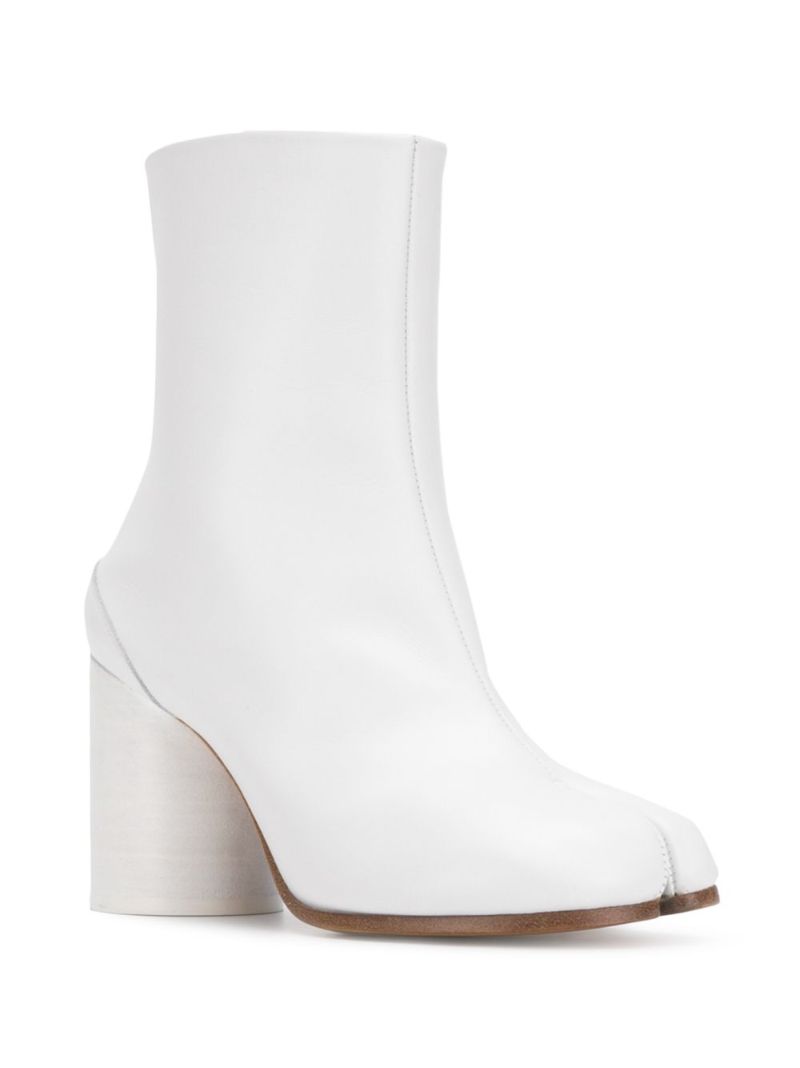 White Tabi 80 Leather Ankle Boots