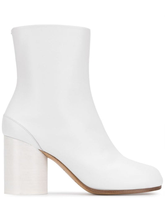 White Tabi 80 Leather Ankle Boots
